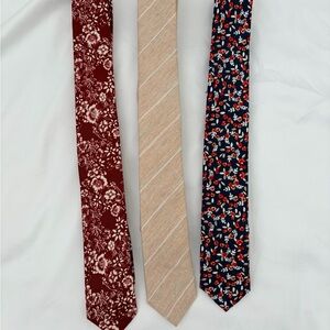 Elegant Floral and Striped skinnyTie Set for Men